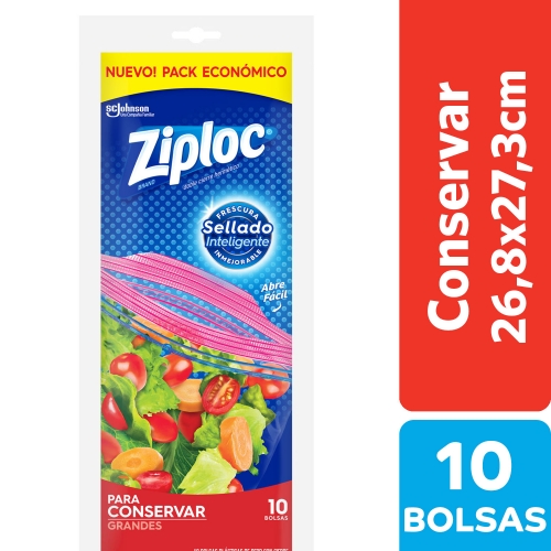 ZIPLOC BOLSA CONSERVA GRANDE 10UN (2092)