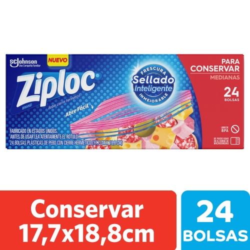 ZIPLOC BOLSA CONSERVA MEDIANA 24UN (2105)