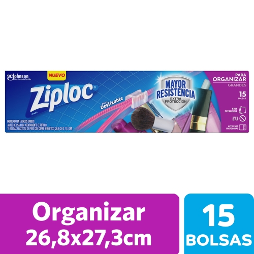 ZIPLOC BOLSA ORGANIZAR GRANDE 15UN (2110)