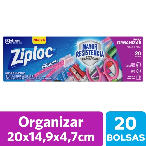 ZIPLOC BOLSA ORGANIZAR MEDIANA 20UN (2111)