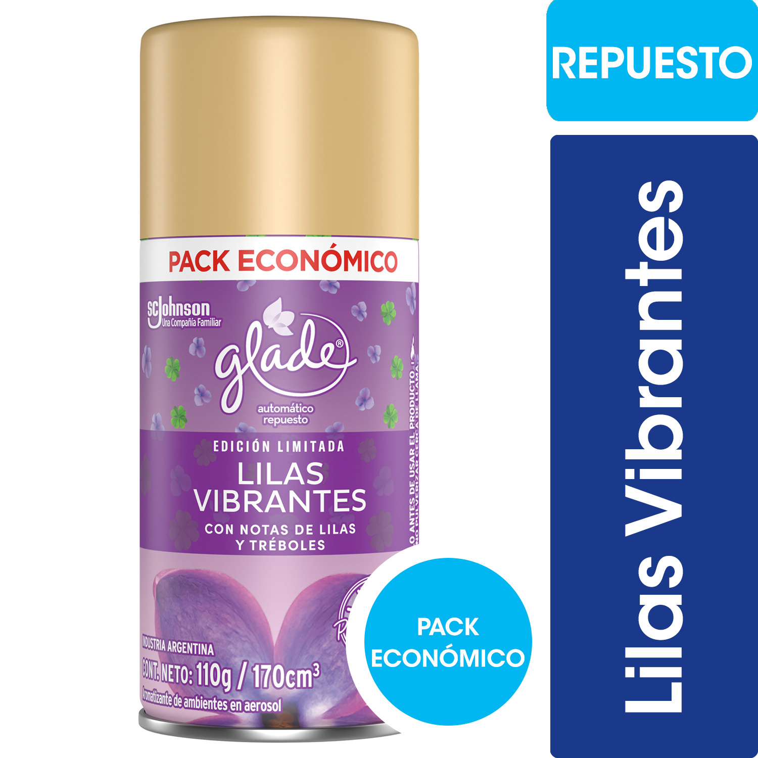 GLADE AUT REP ED LIM 1 LILAS  170 ML (1148)