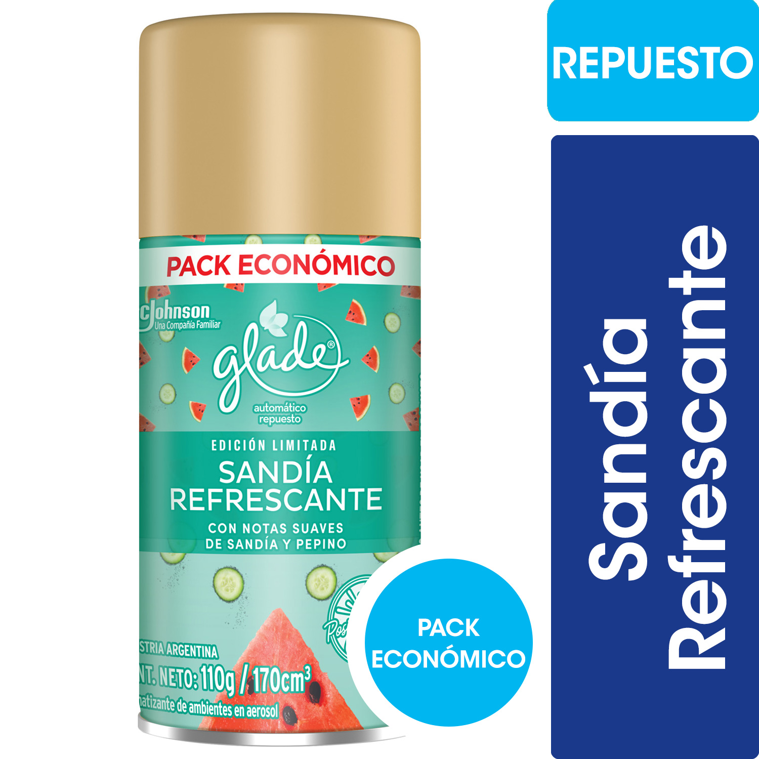 GLADE AUT REP ED LIM 2 SANDIA  170 ML (1149)